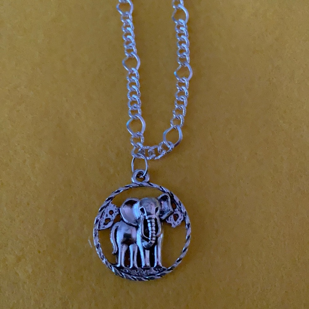 Lovely silver necklace with elephant charm.